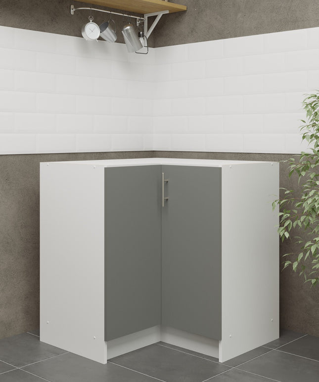 JD Greta NOT Adjustable Kitchen Base Corner Unit - Grey Matt