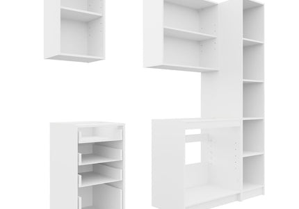 JD Greta Fixed Height 220cm 5 Piece Complete Kitchen - White Gloss