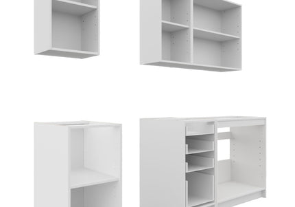 JD Greta Fixed Height 220cm 6 Piece Complete Kitchen - White Gloss