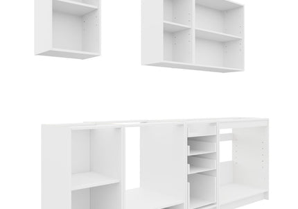 JD Greta Fixed Height 220cm 7 Piece Complete Kitchen - White Gloss