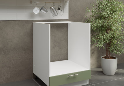 JD Greta Kitchen Adjustable 600mm Oven Base Cabinet - Sage Green Matt