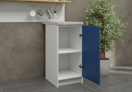 JD Greta Fixed Height Kitchen Base Unit 400mm - Navy Matt With Worktop