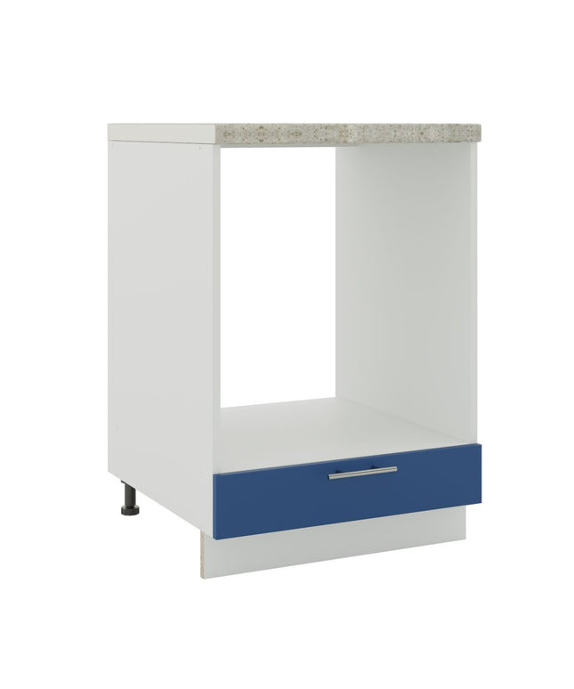 JD Greta Kitchen Adjustable 600mm Oven Cabinet - Navy Matt with Worktop