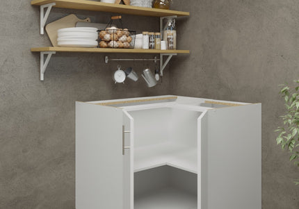JD Greta Adjustable Legs Kitchen Corner Unit - White Matt