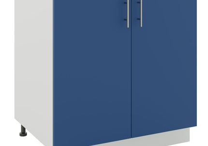 JD Greta Kitchen Adjustable 800mm Sink Base Cabinet - Navy Matt with Worktop