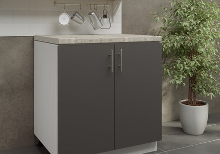 JD Greta Adjustable Legs Kitchen Sink Unit 800mm  - Dark Grey Matt with Worktop
