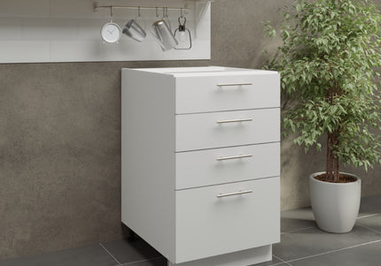 JD Greta Adjustable Legs Kitchen Drawer Unit 500mm - White Matt