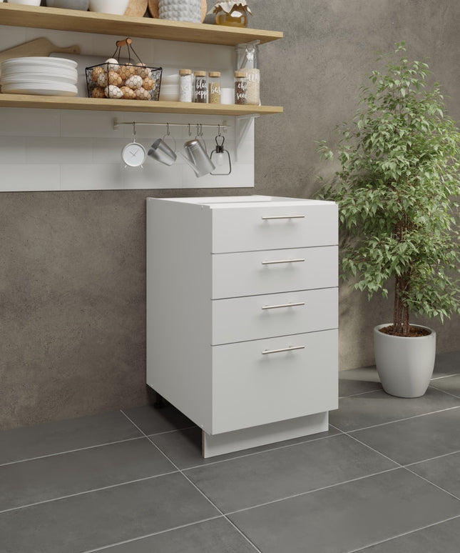 JD Greta Adjustable Legs Kitchen Drawer Unit 500mm - White Matt