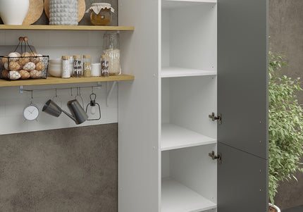 JD Greta NOT Adjustable Kitchen Tall Larder Unit 400mm - Grey Matt