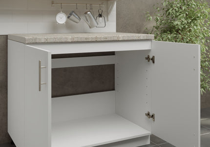 JD Greta Adjustable Legs Kitchen Sink Unit 1000mm  - White Matt with Worktop