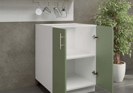 JD Greta Kitchen Adjustable 600mm Base Cabinet - Sage Green Matt