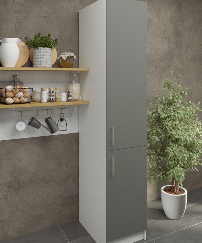 JD Greta NOT Adjustable Kitchen Tall Larder Unit 400mm - Grey Matt