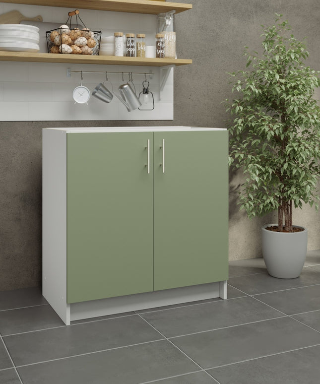 JD Greta Fixed Height Kitchen Base Unit 800mm - Sage Green Matt