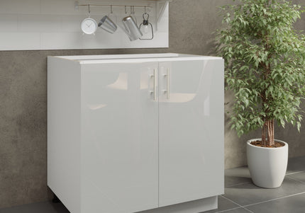 JD Greta Adjustable Legs Kitchen Base Unit 800mm - White Gloss