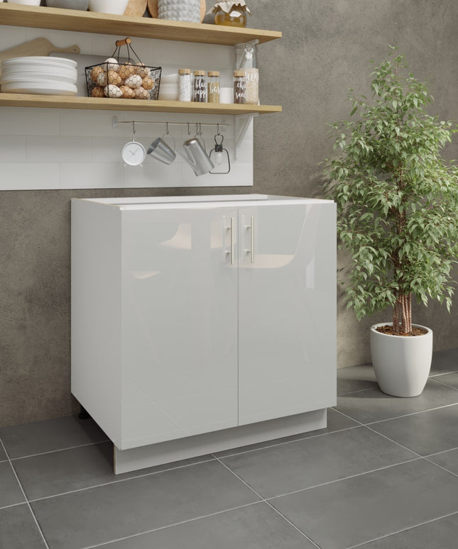 JD Greta Adjustable Legs Kitchen Base Unit 800mm - White Gloss