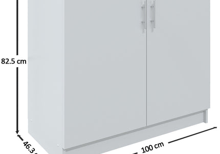 JD Greta NOT Adjustable Kitchen Base Unit 1000mm - White Gloss