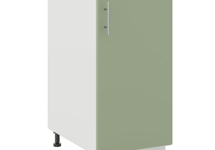 JD Greta Kitchen Adjustable 400mm Base Cabinet - Sage Green Matt with Worktop