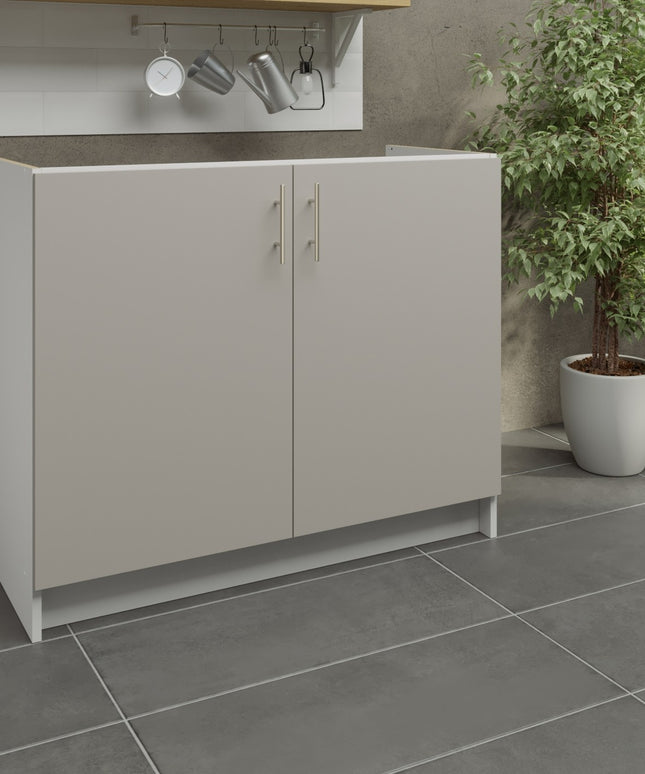 JD Greta Kitchen Fixed Height 1000mm Sink Base Cabinet - Cashmere Matt