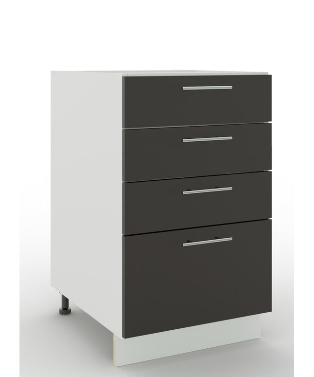 JD Greta Adjustable Legs Kitchen Drawer Unit 500mm - Dark Grey Matt