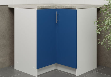 JD Greta Kitchen Fixed Height  800mm Corner Cabinet - Navy Matt With Worktop