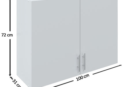 JD Greta Kitchen Wall Unit 1000mm Kitchen Cabinet - White Gloss