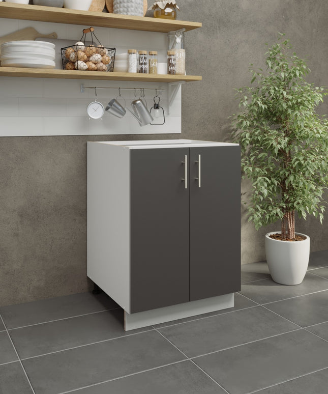 JD Greta Adjustable Legs Kitchen Base Unit 600mm - Dark Grey Matt
