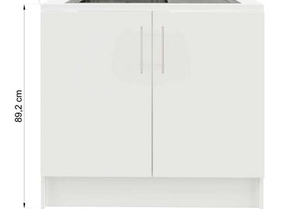JD Greta 1000mm Utility Sink Unit With Tap Kitchen Base Cabinet - White Gloss