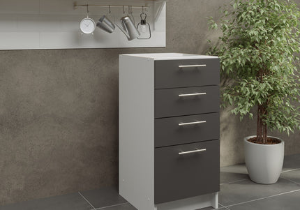 JD Greta NOT Adjustable Kitchen Drawer Unit 400mm - Dark Grey Matt
