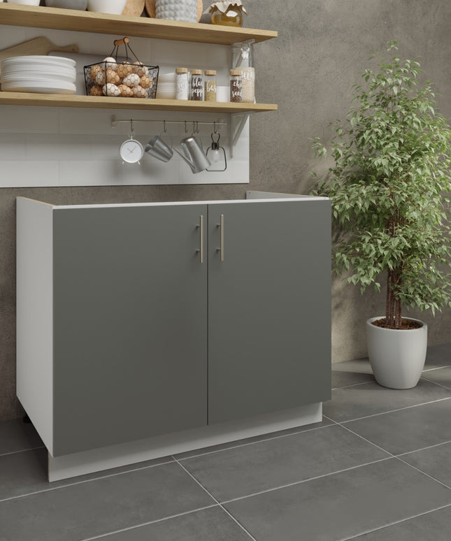 JD Greta Adjustable Legs Kitchen Sink Unit 1000mm  - Grey Matt