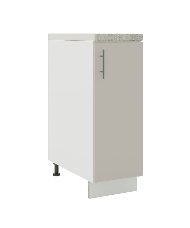 JD Greta Kitchen Adjustable 300mm Base Cabinet - Cashmere Matt with Worktop