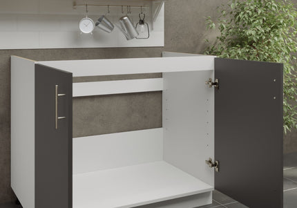 JD Greta Adjustable Legs Kitchen Sink Unit 1000mm  - Dark Grey Matt