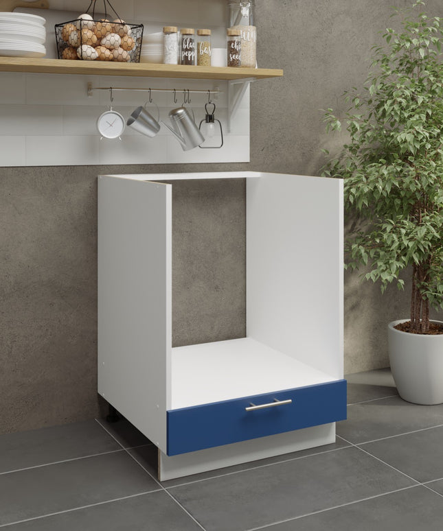 JD Greta Kitchen Adjustable 600mm Oven Base Cabinet - Navy Matt