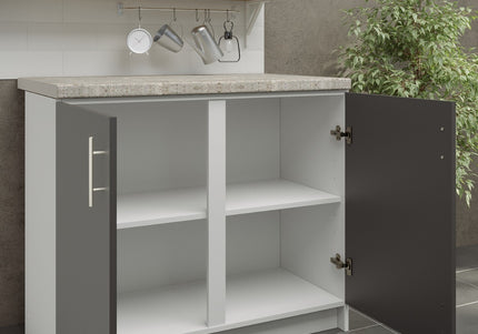 JD Greta NOT Adjustable Kitchen Base Unit 1000mm - Dark Grey Matt (With Worktop)