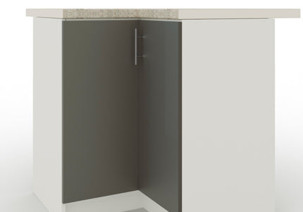 JD Greta NOT Adjustable Kitchen Base Corner Unit - Grey Matt With Worktop