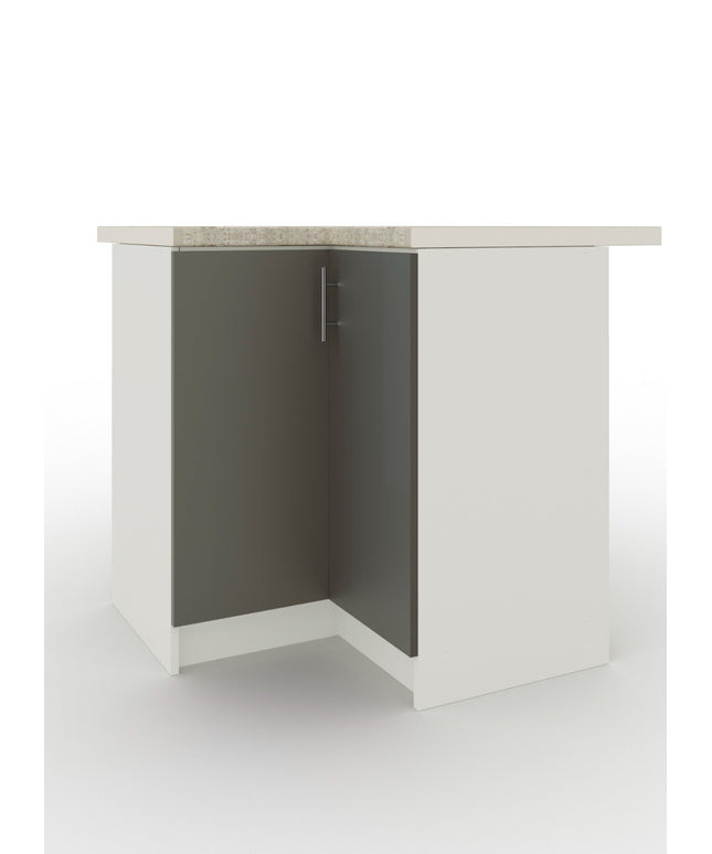 JD Greta NOT Adjustable Kitchen Base Corner Unit - Grey Matt With Worktop