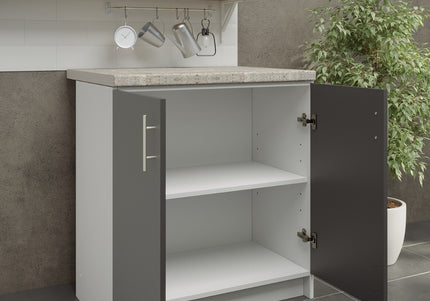 JD Greta NOT Adjustable Kitchen Base Unit 800mm - Dark Grey Matt (With Worktop)