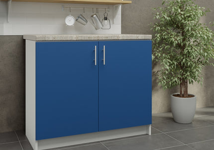 JD Greta Fixed Height Kitchen Base Unit 1000mm - Navy Matt With Worktop