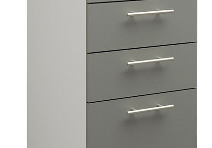 JD Greta Kitchen Base Drawer Unit 400mm Cabinet - Grey Matt (With Worktop)