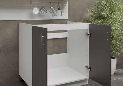 JD Greta Adjustable Legs Kitchen Sink Unit 800mm  - Dark Grey Matt