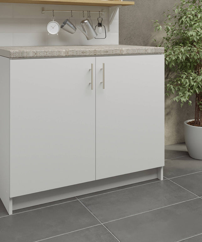 JD Greta Kitchen Sink Unit Fixed Height 1000mm Cabinet – White Matt With Worktop