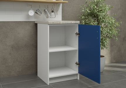 JD Greta Fixed Height Kitchen Base Unit 500mm - Navy Matt With Worktop