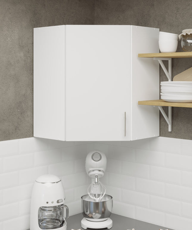 JD Greta Kitchen Wall Corner Unit Cabinet - White Matt