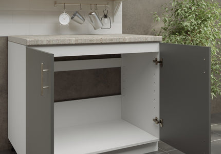 JD Greta Adjustable Legs Kitchen Sink Unit 1000mm  - Grey Matt with Worktop