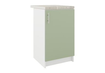 JD Greta Fixed Height Kitchen Base Unit 500mm - Sage Green Matt With Worktop