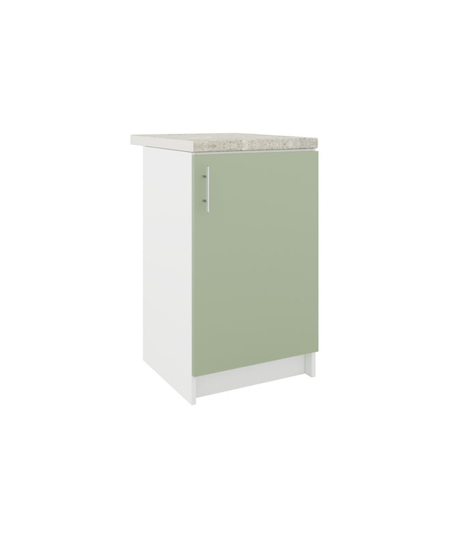 JD Greta Fixed Height Kitchen Base Unit 500mm - Sage Green Matt With Worktop