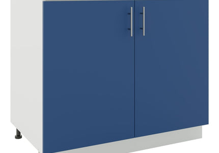 JD Greta Kitchen Adjustable 1000mm Sink Base Cabinet - Navy Matt with Worktop