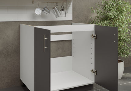 JD Greta Adjustable Legs Kitchen Sink Unit 800mm  - Dark Grey Matt