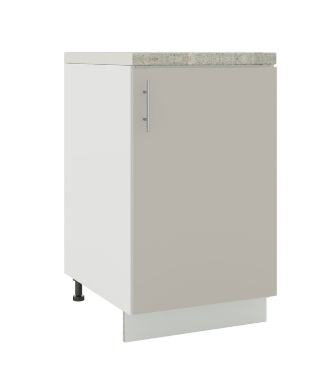 JD Greta Kitchen Adjustable 500mm Base Cabinet - Cashmere Matt with Worktop