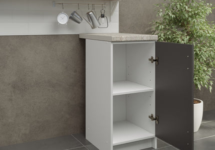 JD Greta NOT Adjustable Kitchen Base Unit 400mm - Dark Grey Matt (With Worktop)