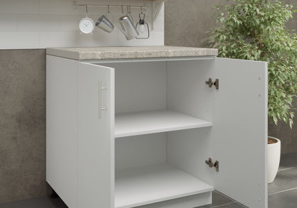 JD Greta Adjustable Kitchen Base Unit 800mm - White Matt (With Worktop)
